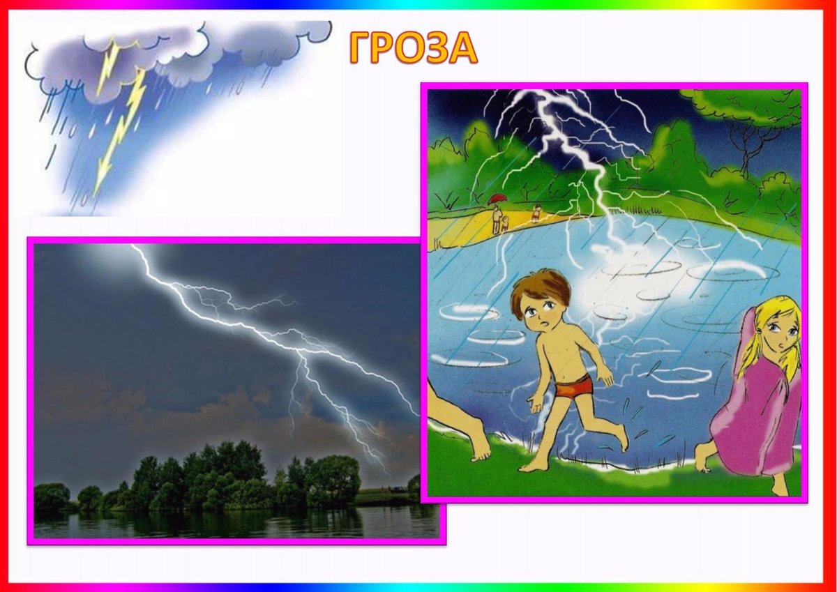 Что делать во время грозы - Безопасность в природе - Детский сад №25 г. Орши